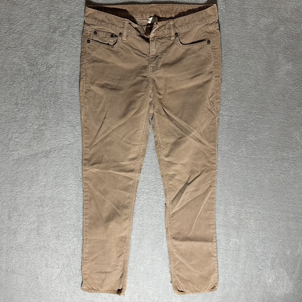 J.Crew Corduroy Pants Women 27S Tan Excellent City Fit Mid Rise Straight Leg